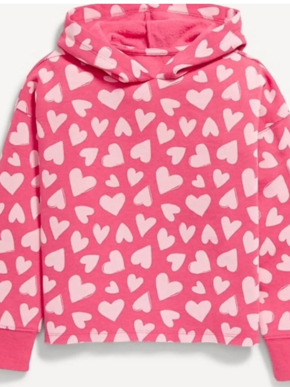 GUC Old Navy pink hearts hoodie size youth L 10-12
